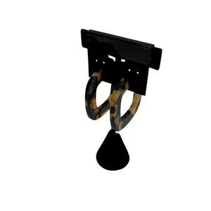 Tortoise Shell Lightweight C Hoop Earrings.